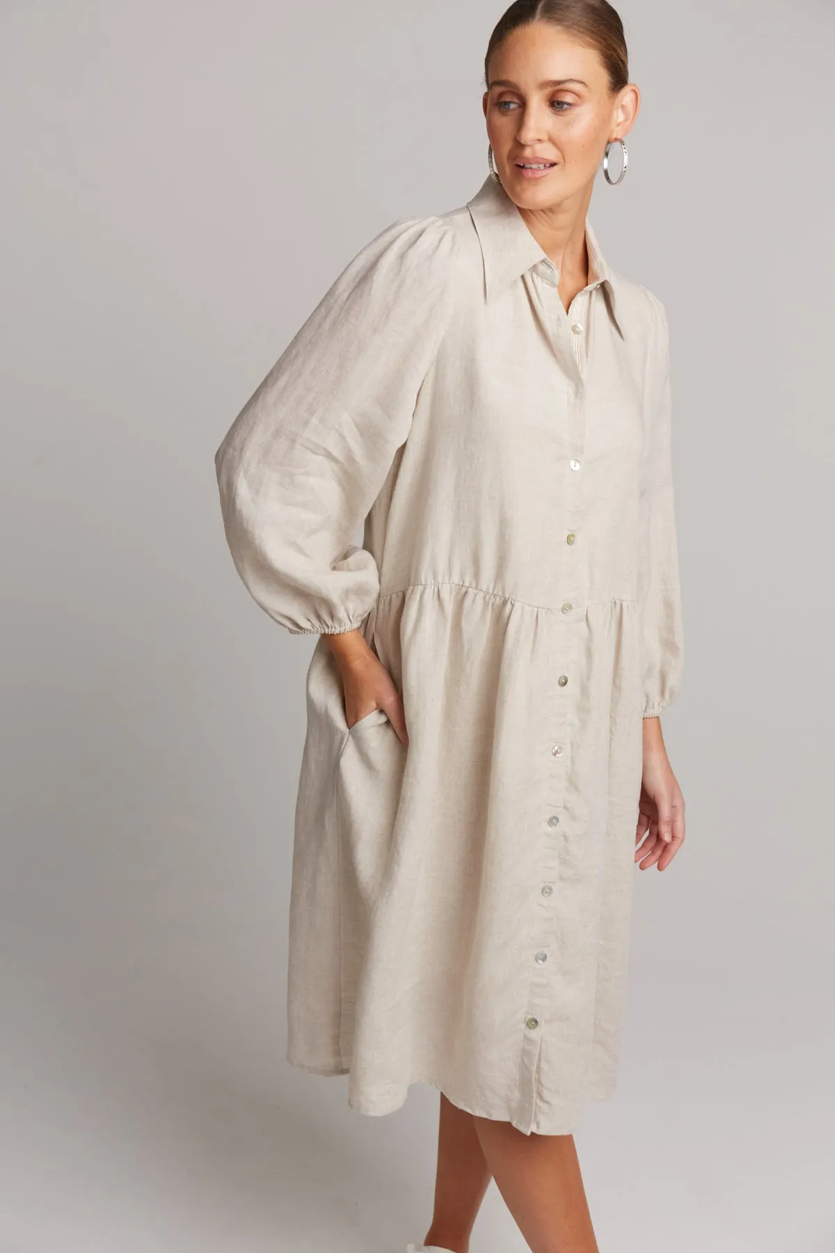 eb&ive - Studio Midi Shirt Dress - Tusk