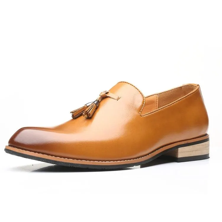 Elegant Pointed-Toe British Dress Shoes for Men with Soft Rubber Soles - Ideal for Weddings