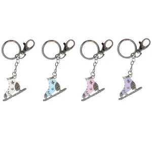 Enamel & Crystal Skate Keyring