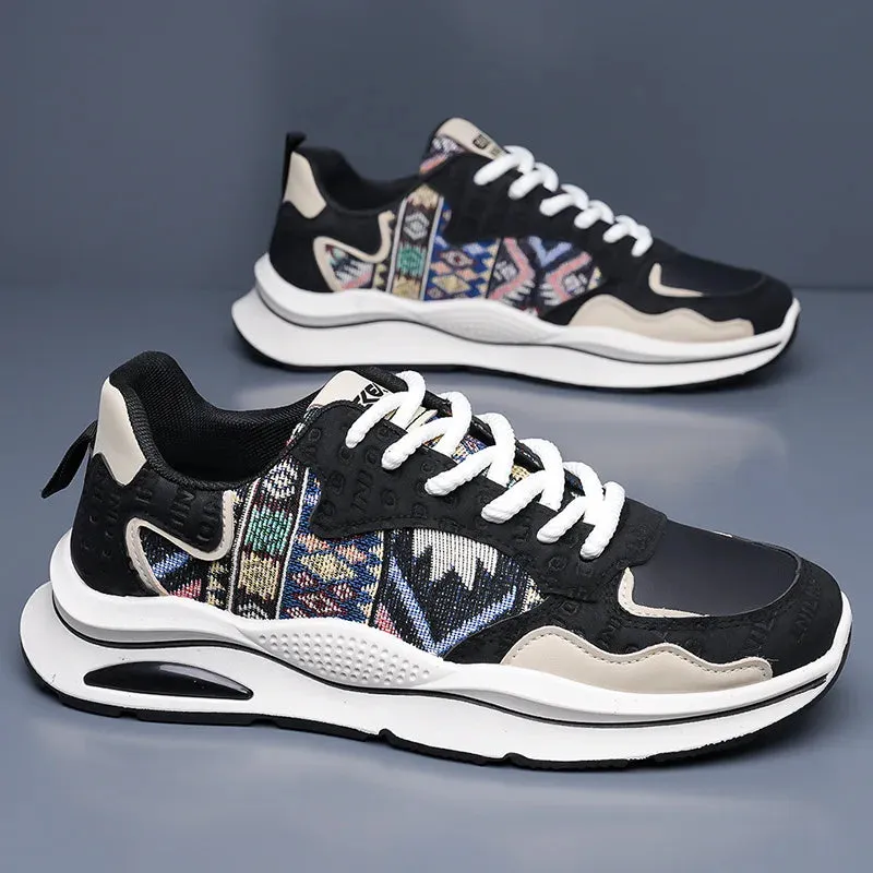 Ethnic Geometric Patchwork Canvas Sneakers