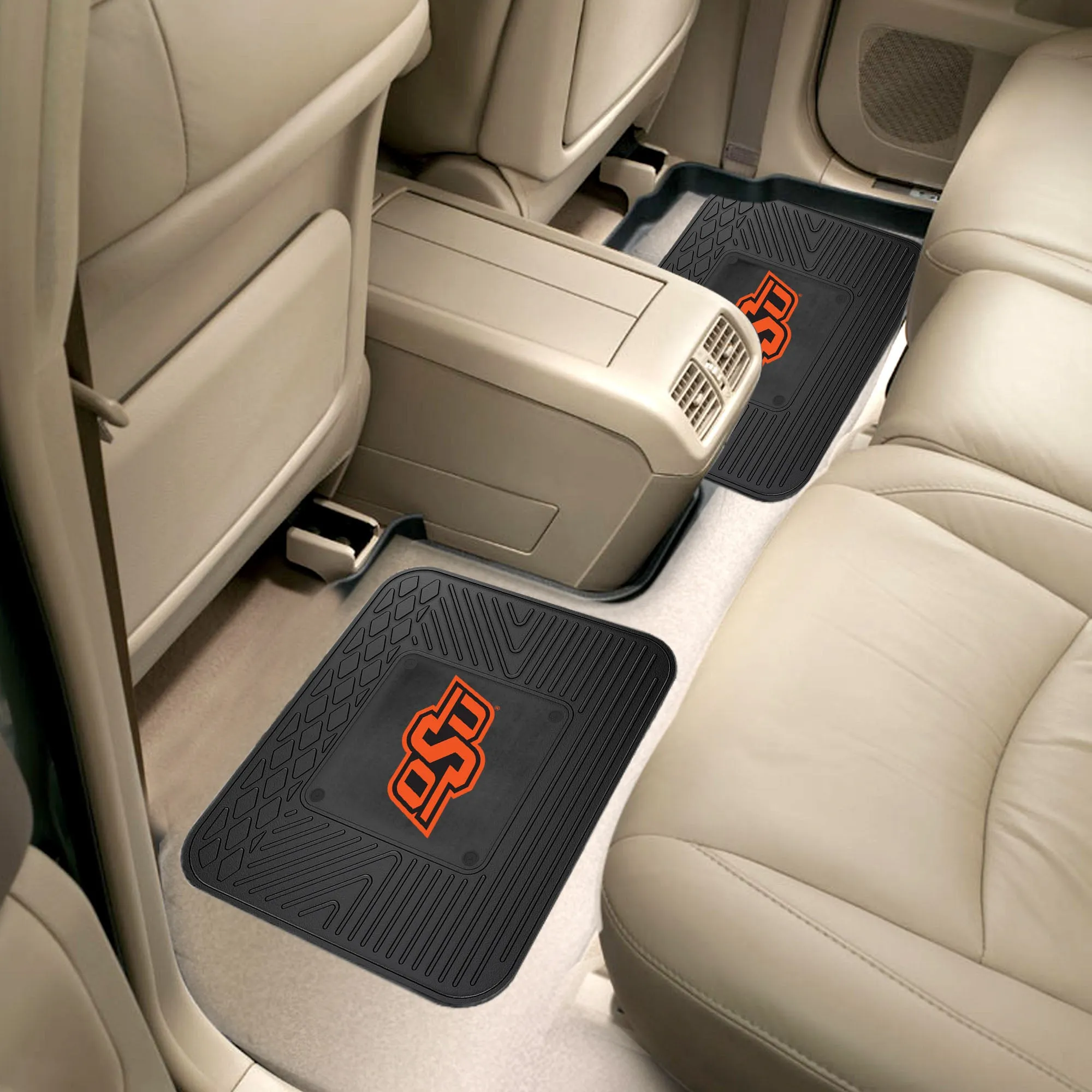 Fanmats Oklahoma State Cowboys Back Seat Car Utility Mats - 2 Piece Set