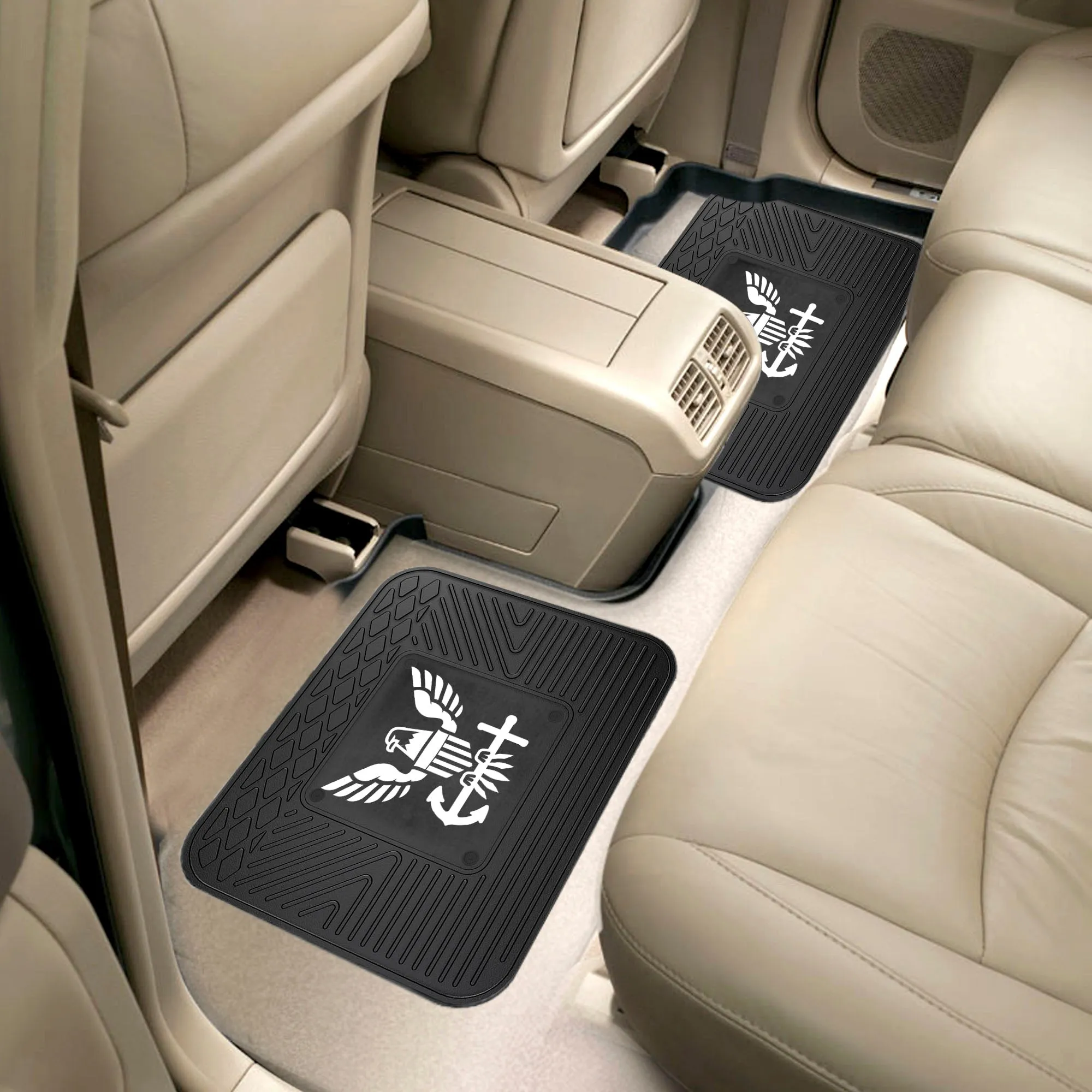 Fanmats U.S. Navy Back Seat Car Utility Mats - 2 Piece Set