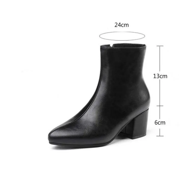 Fashionable Low-Top Pointed Toe Glitter Square Heel Boots for Women - Autumn/Winter Collection