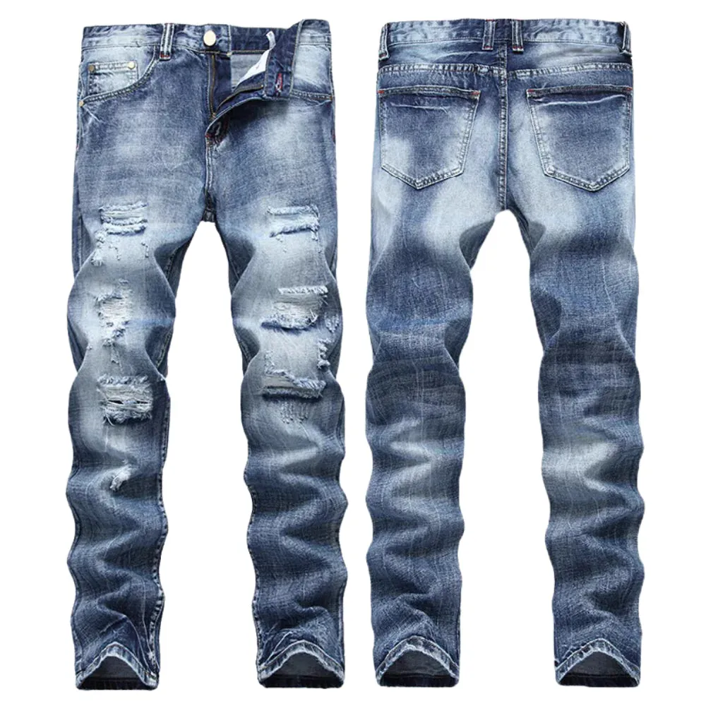 Fashionable Ripped Skinny Jeans for Men^