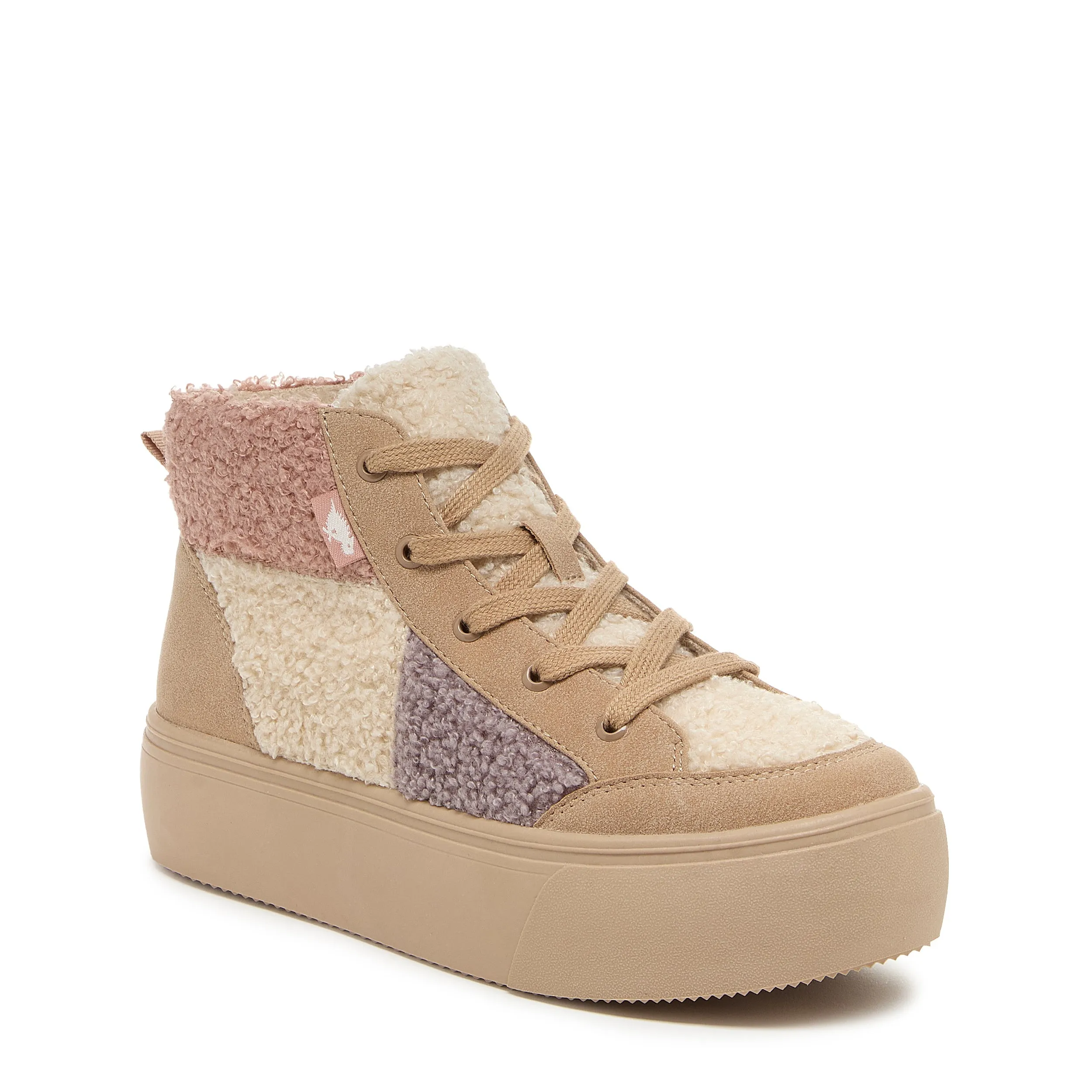 Flair Natural Faux Fur Platform Sneaker