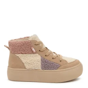 Flair Natural Faux Fur Platform Sneaker