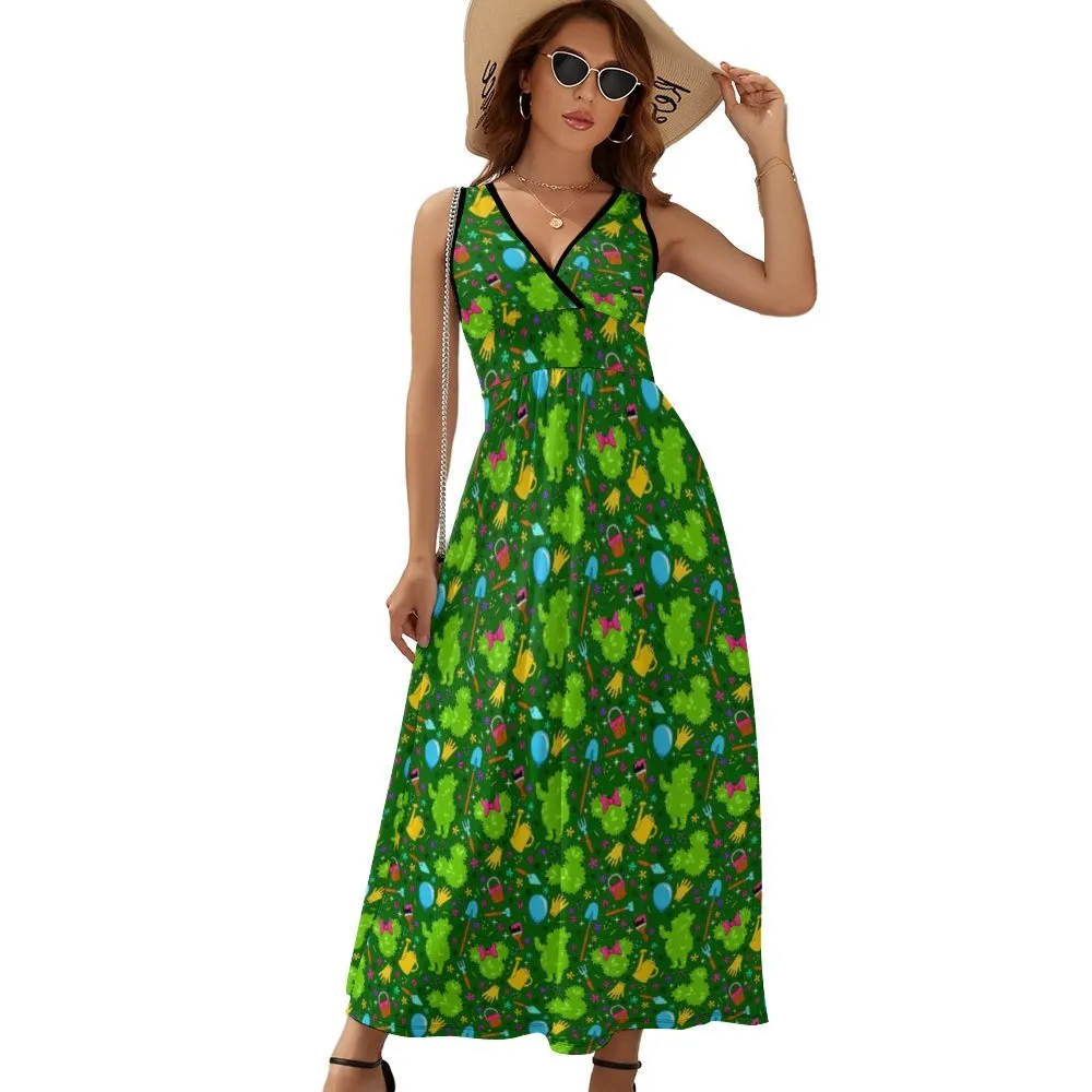 Flower And Garden Women's Long Sleeveless Dress