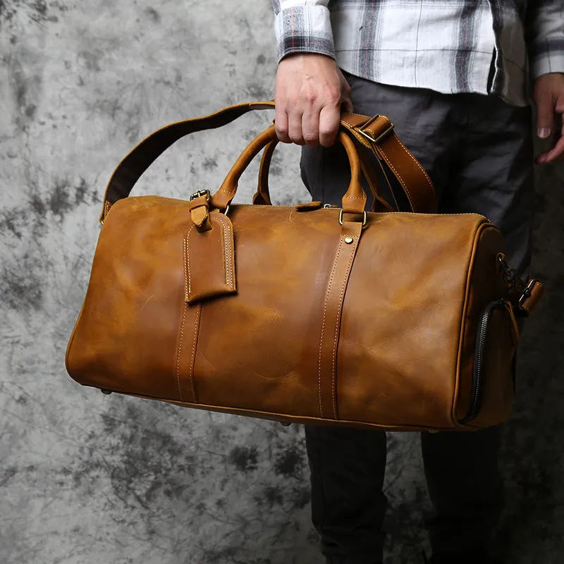 Full Grain Leather Duffle Bag, Large Travel Bag, Mens Leather Weekend Bag, Personalized Outdoor Bag, Holdall Bag