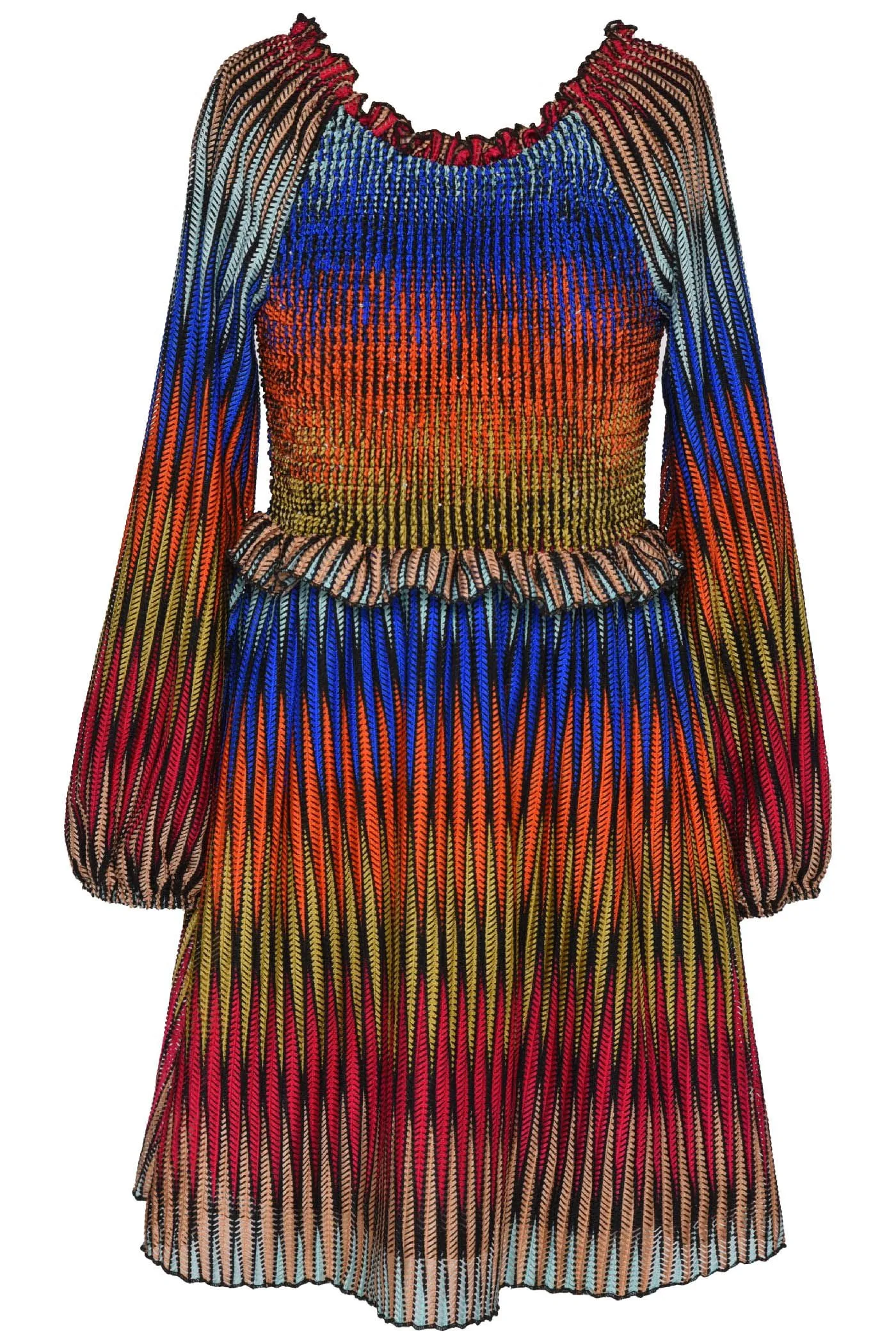 GBY Multi Color Smocked Bodice Dress