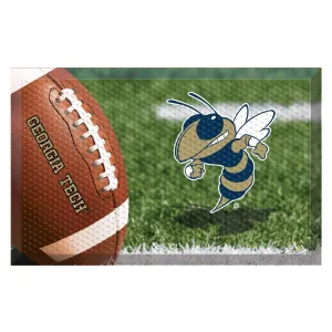 Georgia Tech Yellow Jackets Rubber Scraper Door Mat, Buzz Logo