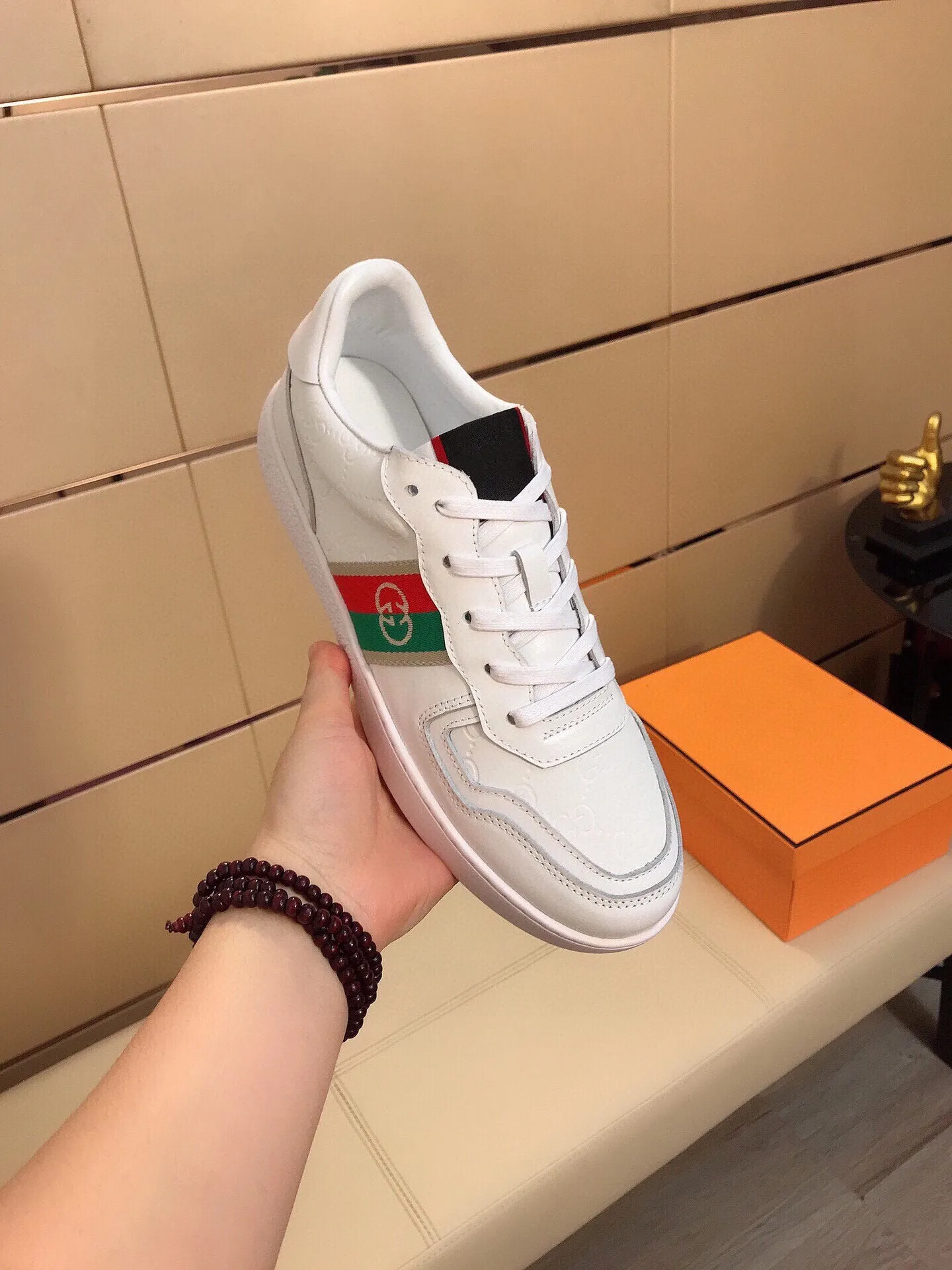 GG CANVAS WHITE SCREENER SNEAKERS