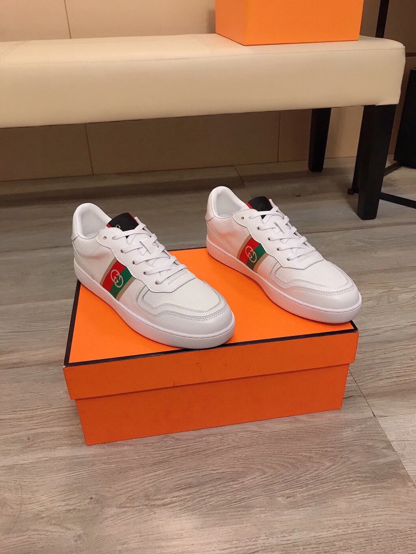 GG CANVAS WHITE SCREENER SNEAKERS