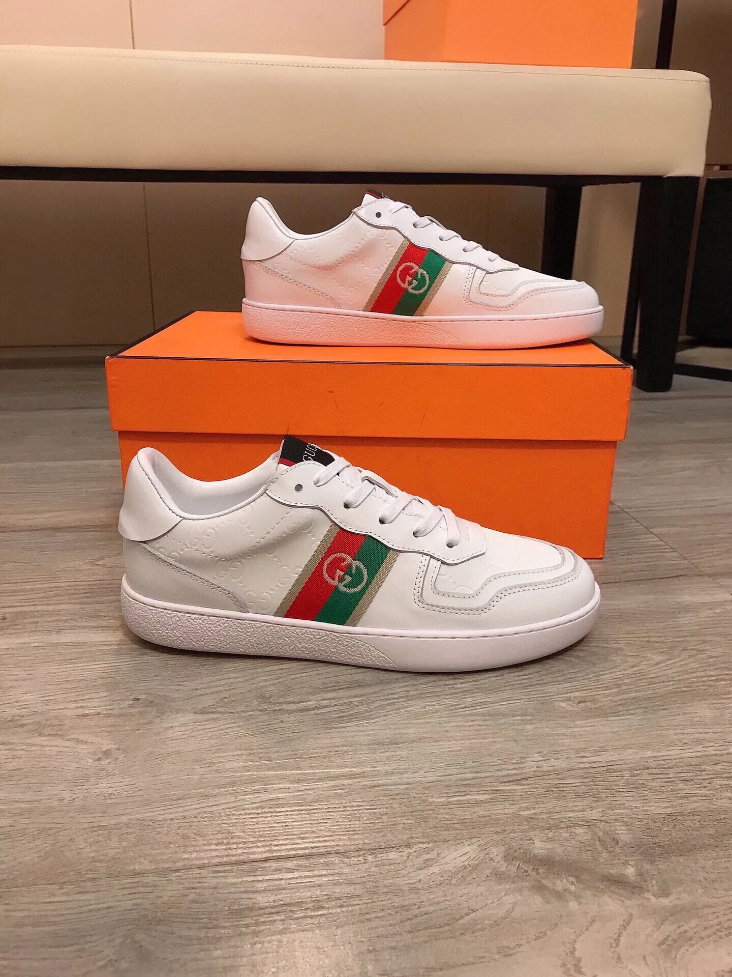 GG CANVAS WHITE SCREENER SNEAKERS