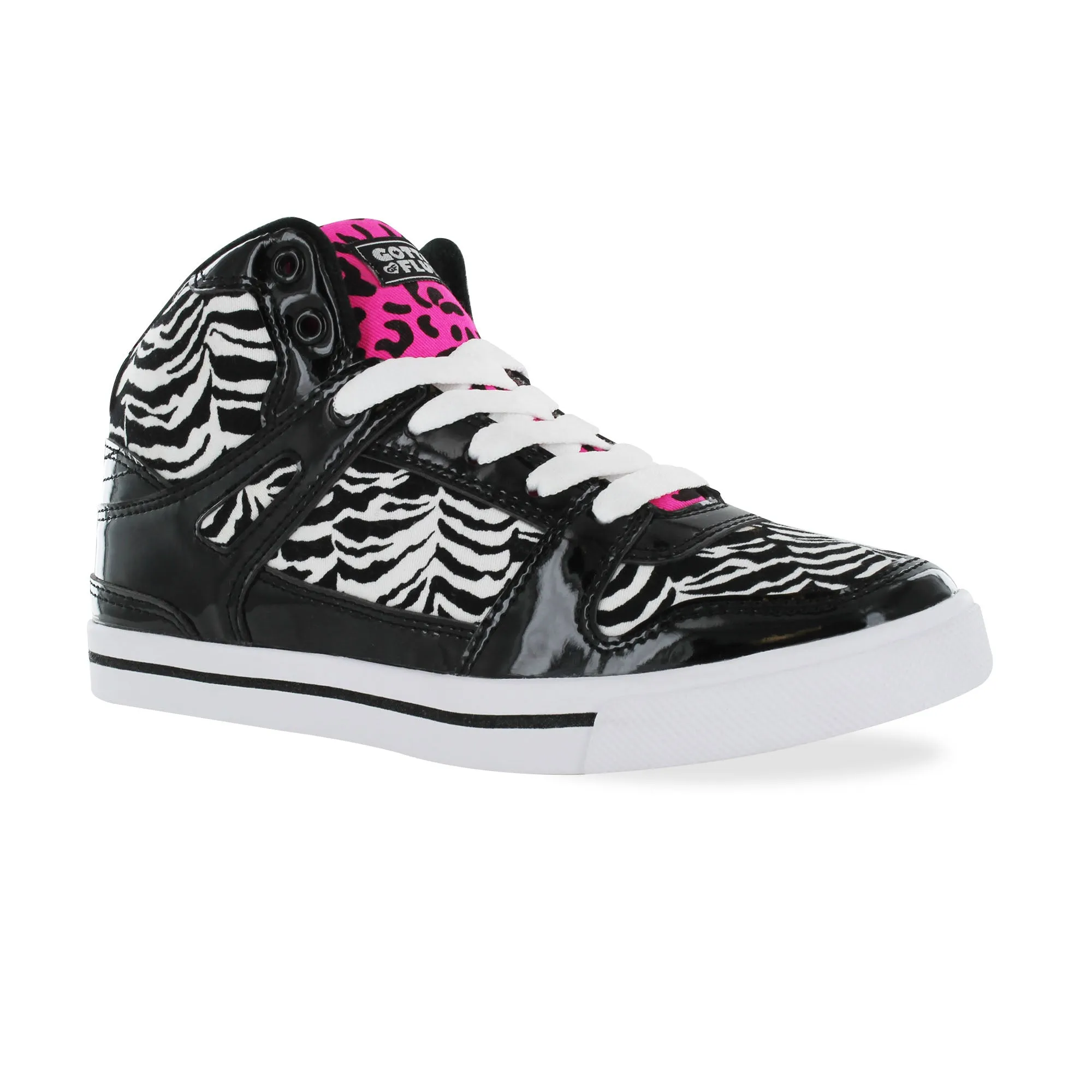 Gotta Flurt Women's Hip Hop VI Black/White/Hot Pink Hip Hop Fashion Dance Sneaker