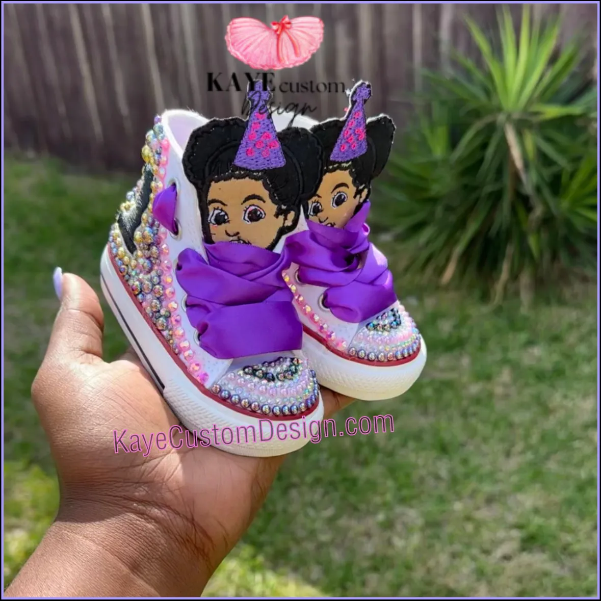 Gracie’s Corner Purple Shoes | Pink Bling Rhinestone Shoes