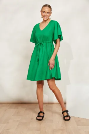 Halcyon Tie Dress - Emerald