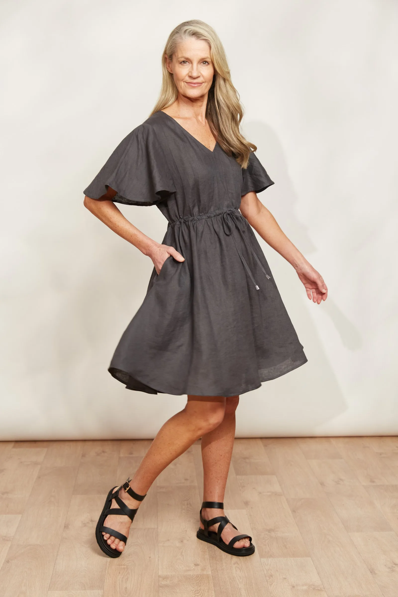 Halcyon Tie Dress - Oyster