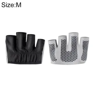 Half Finger Yoga Gloves Anti-skid Sports Gym Palm Protector, Size: M, Palm Circumference: 18cm