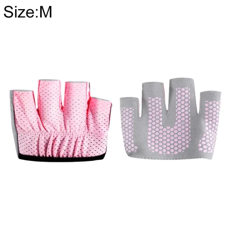 Half Finger Yoga Gloves Anti-skid Sports Gym Palm Protector, Size: M, Palm Circumference: 18cm