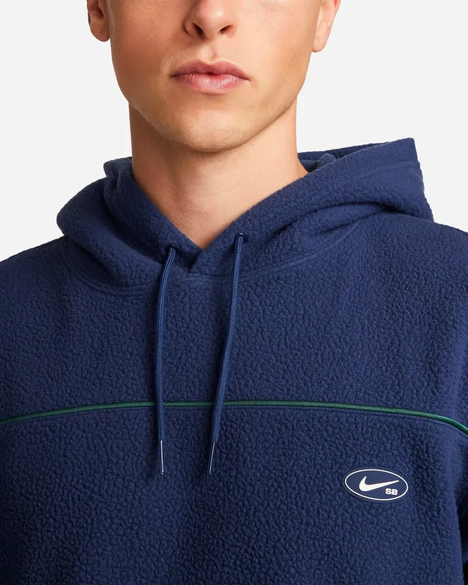 High-Pile Fleece Skate Hoodie - Navy