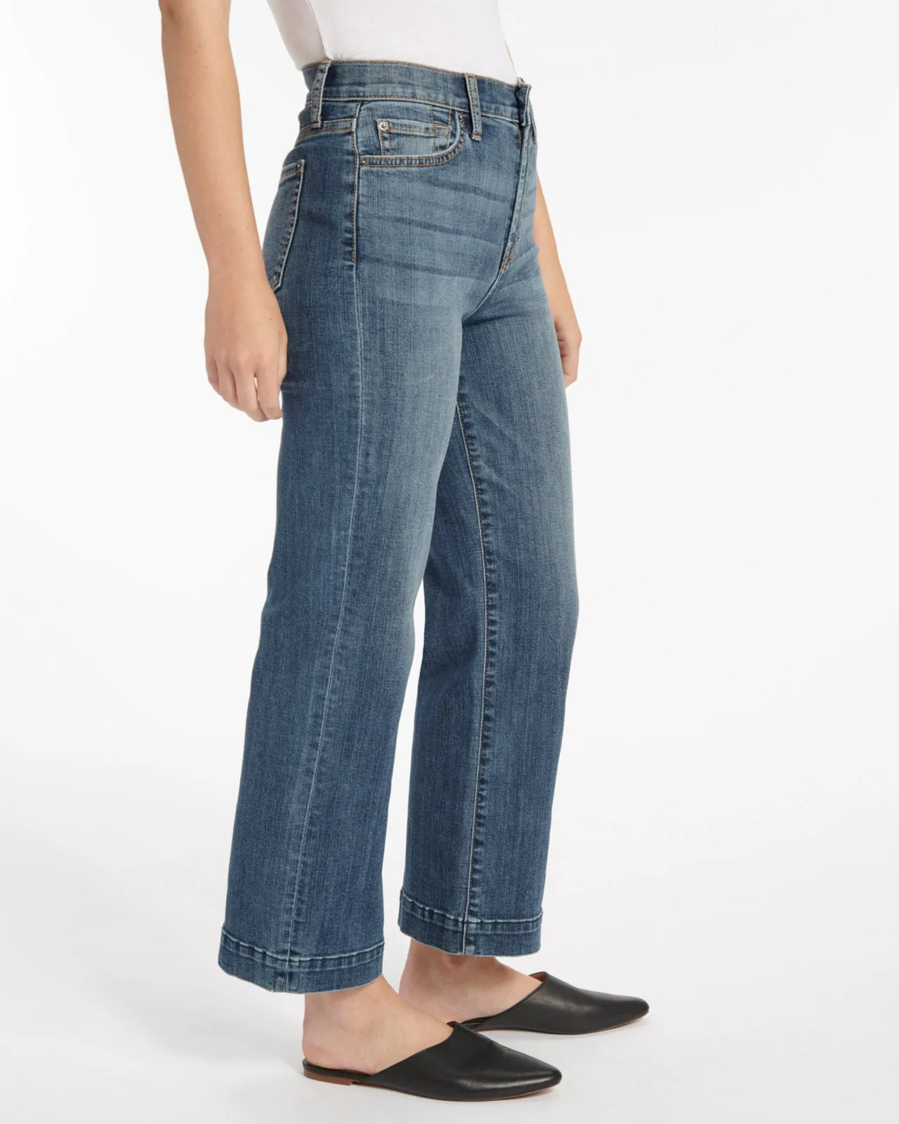 High Waist Wide Leg Crop Jean