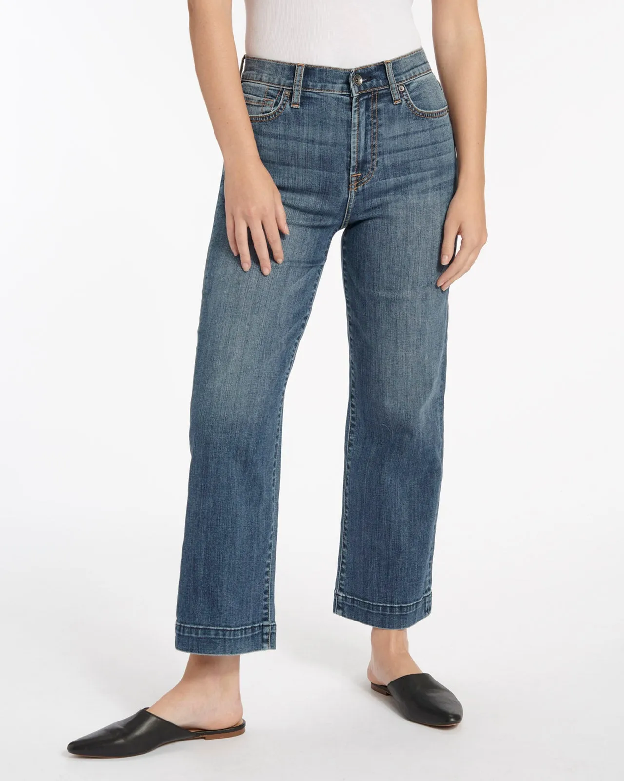 High Waist Wide Leg Crop Jean