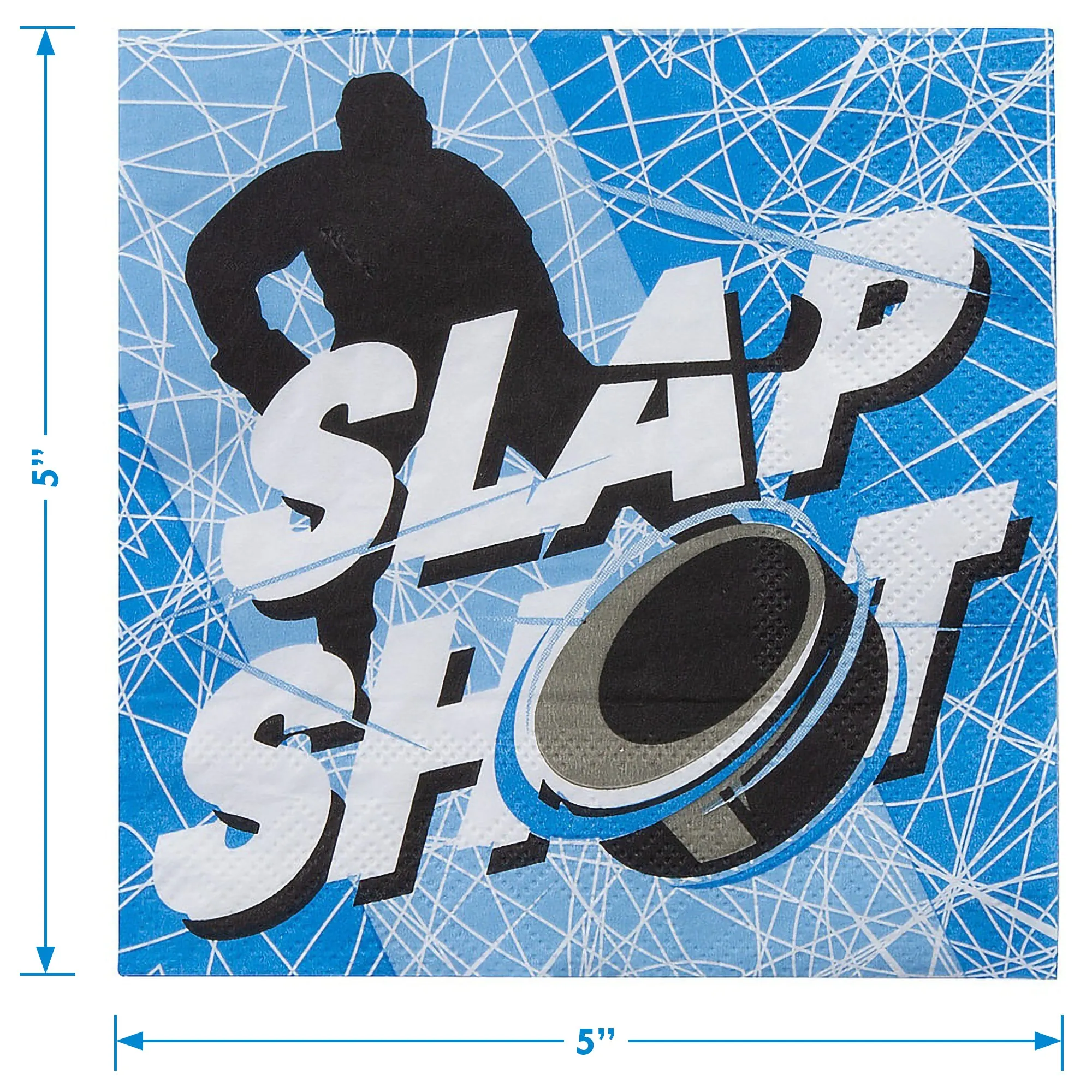 Hockey Party Supplies - Ice Puck Paper Plates Skate and Slap Shot Napkins (Serves 16)