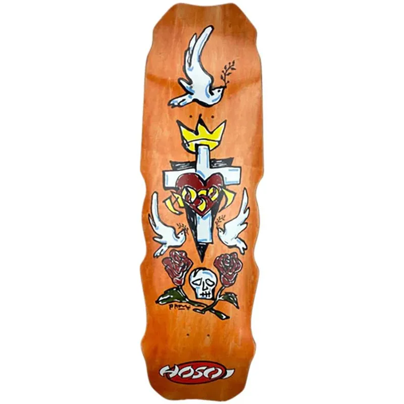 Hosoi 9.5" x 32.25" Hammerhead Hybrid (ORANGE STAIN) Skateboard Deck