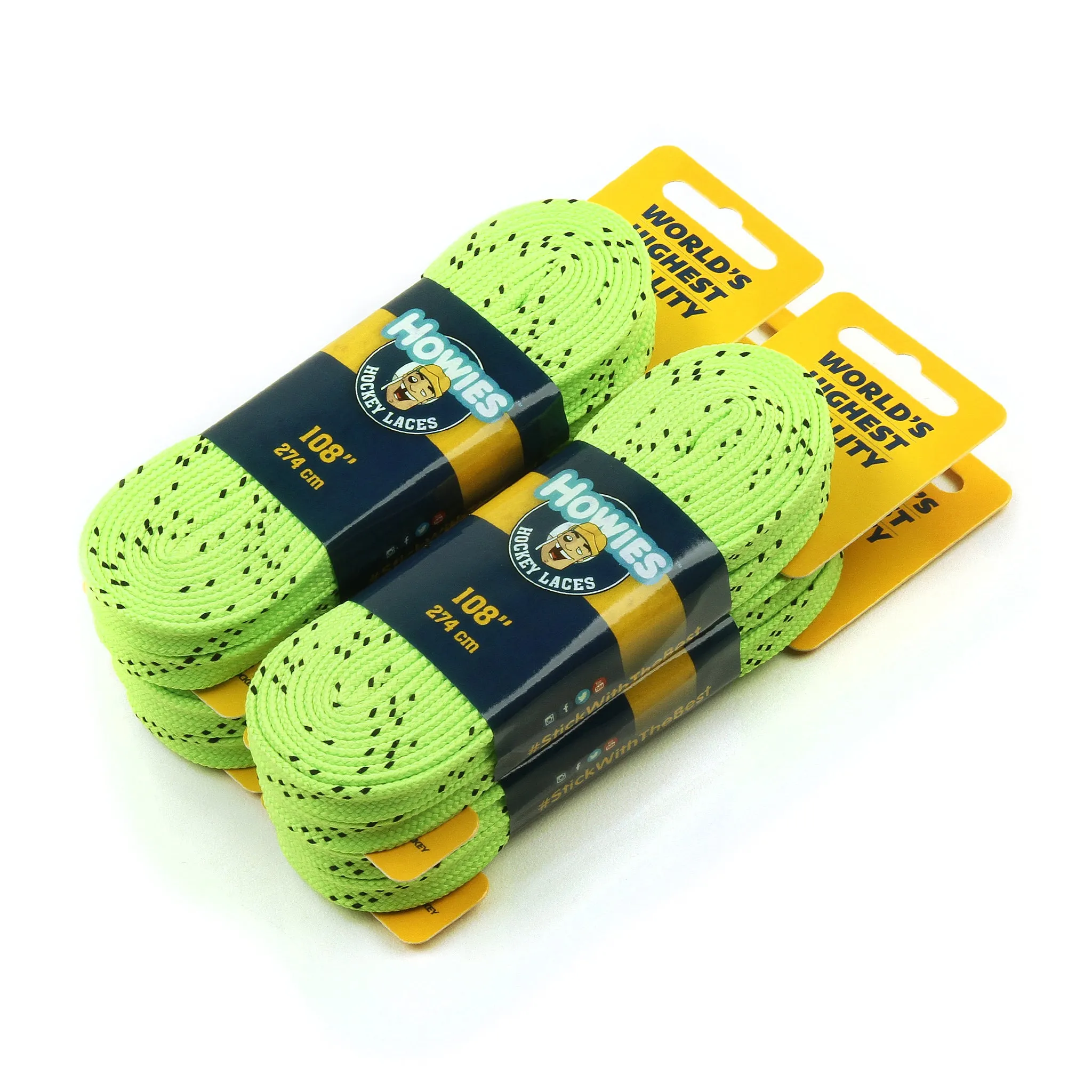 Howies Neon Green Cloth Hockey Skate Laces