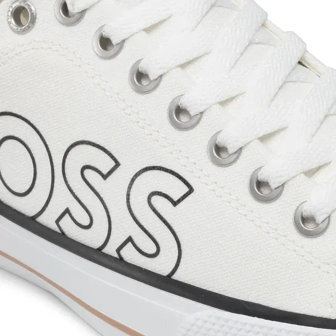 HUGO BOSS Aiden TENN LTB Canvas Trainers Men 50470884-OFFWHT