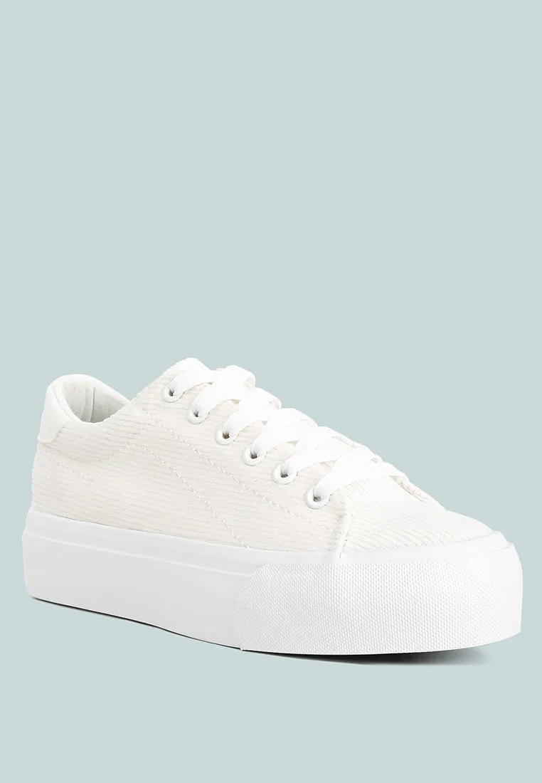 Hyra Solid Flatform Canvas Sneakers