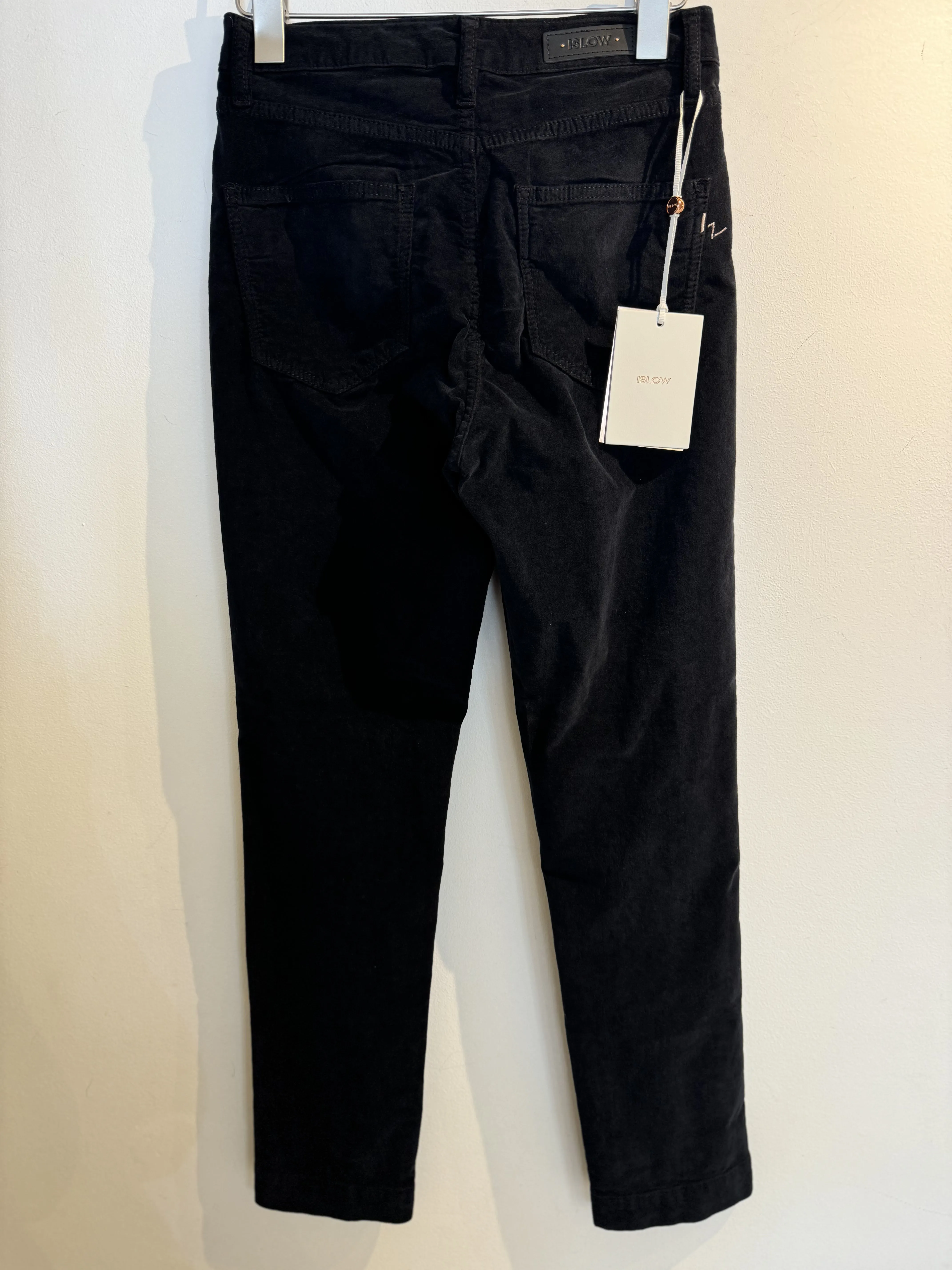 Islow Black Stretch Cotton Velvet Jeans