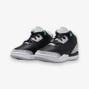 Jordan 3 Retro TD Black Green Glow Wolf Grey Toddler Sizes DM0968-031