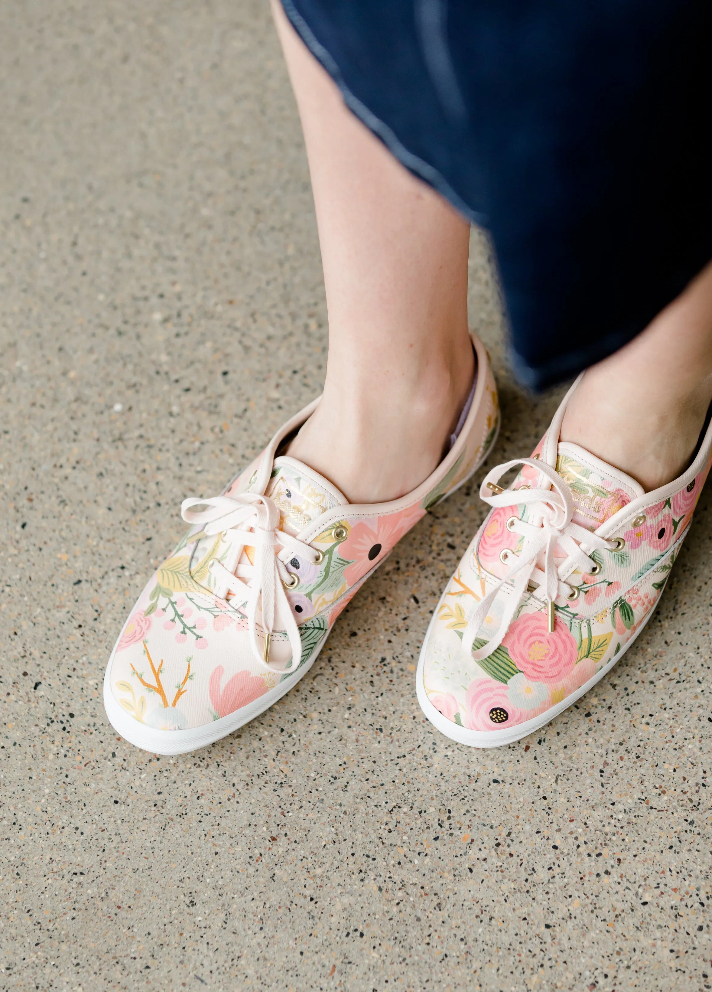 Keds Premium Leather Rifle Paper Floral Sneaker - FINAL SALE