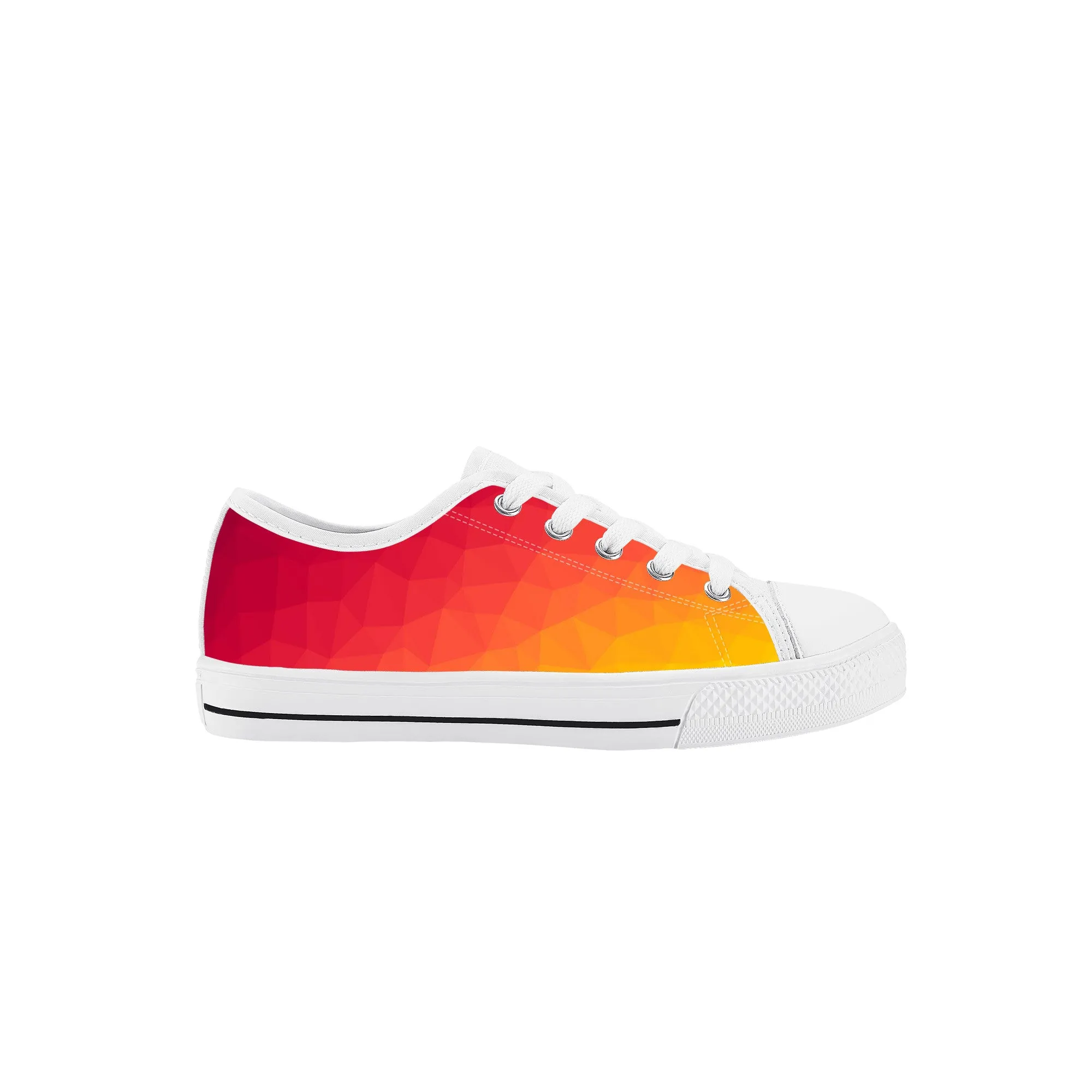 Kids Low Top Canvas Sneakers - Orange/Red