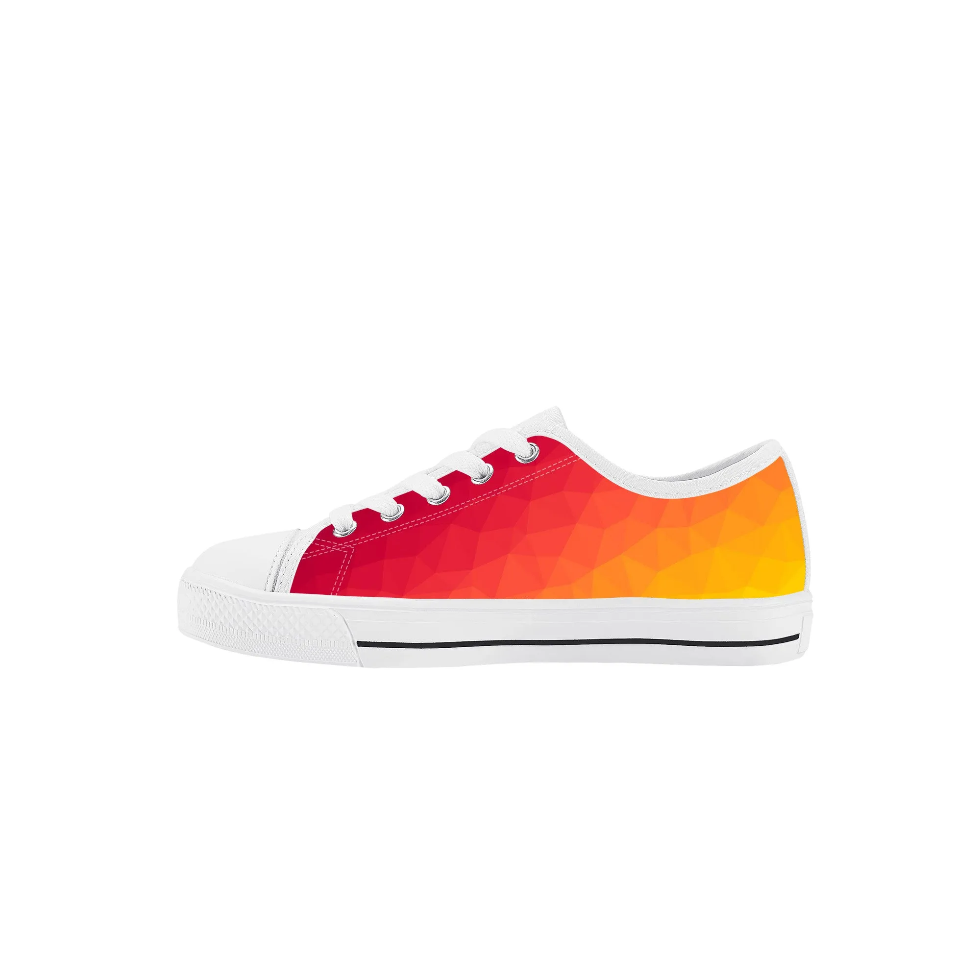 Kids Low Top Canvas Sneakers - Orange/Red