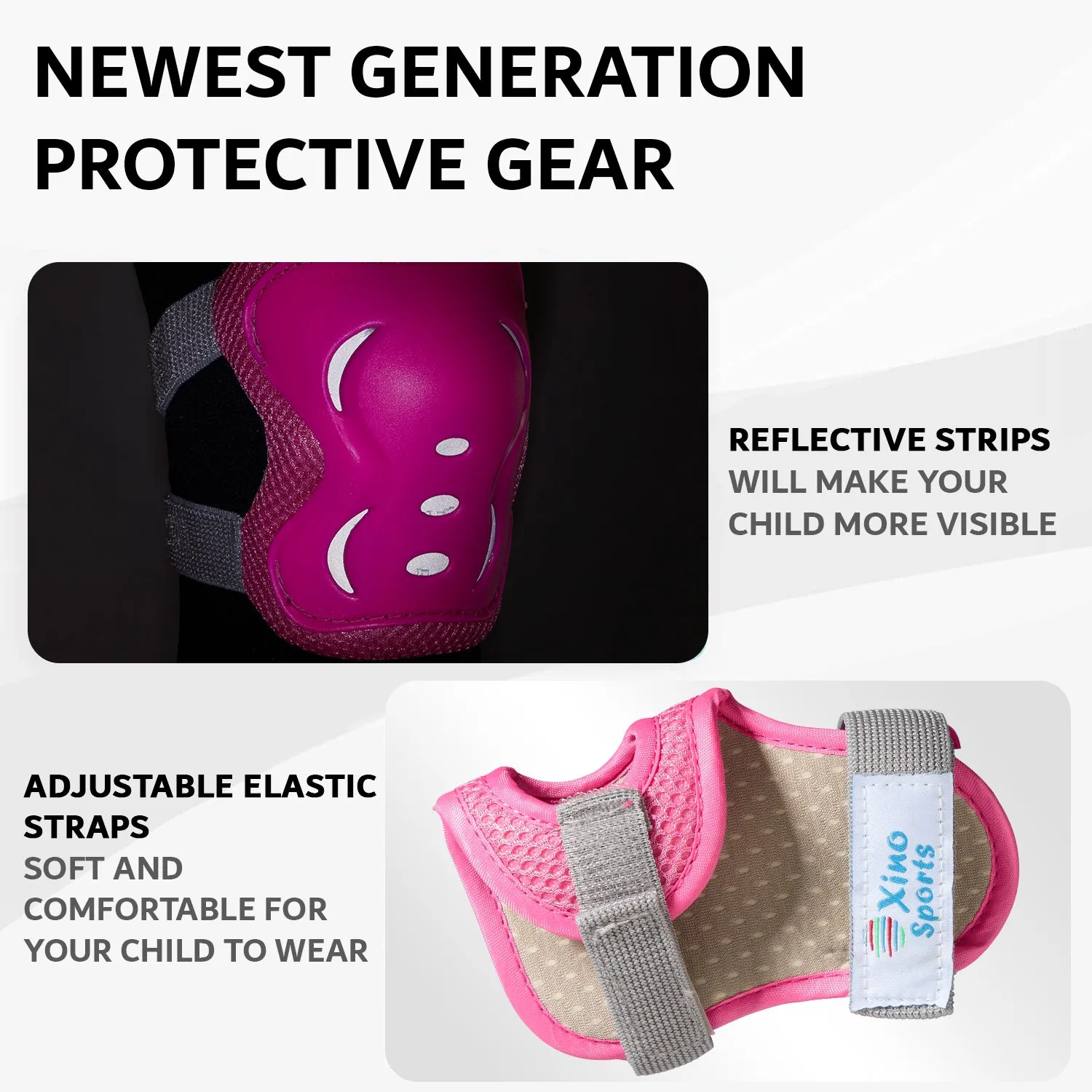 Kids Pads for Skating | Pink, Hardshell Protective Gear