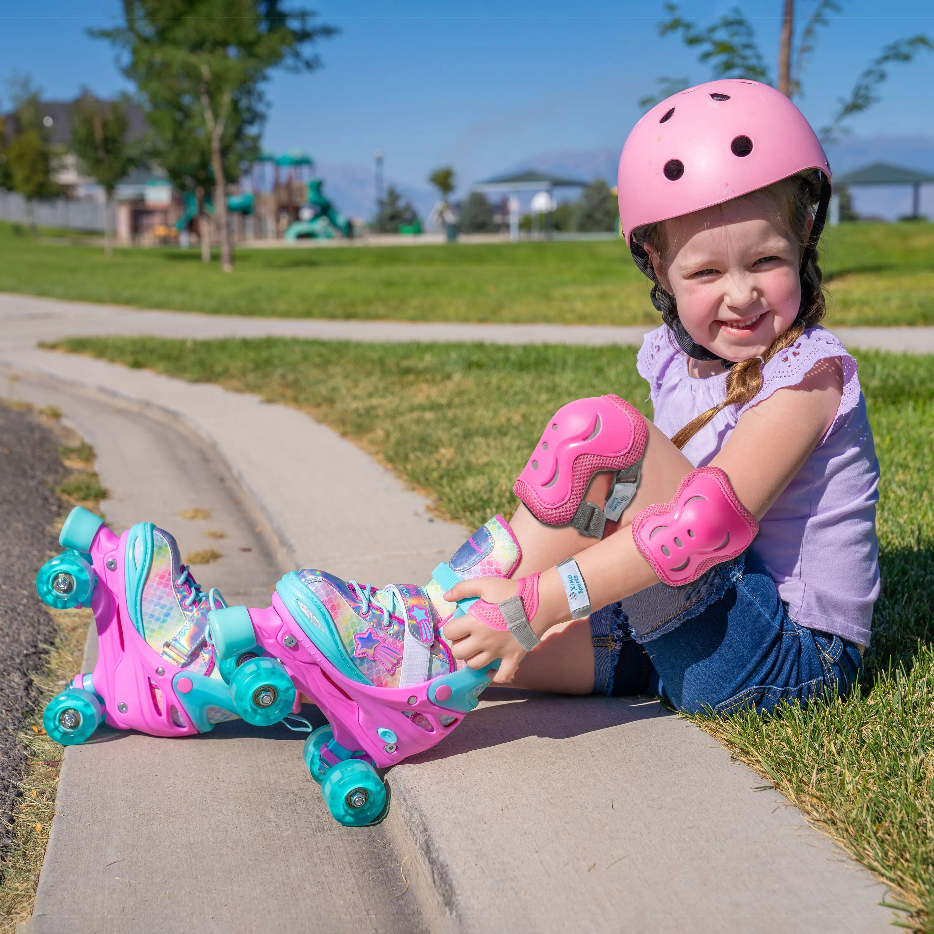 Kids Pads for Skating | Pink, Hardshell Protective Gear