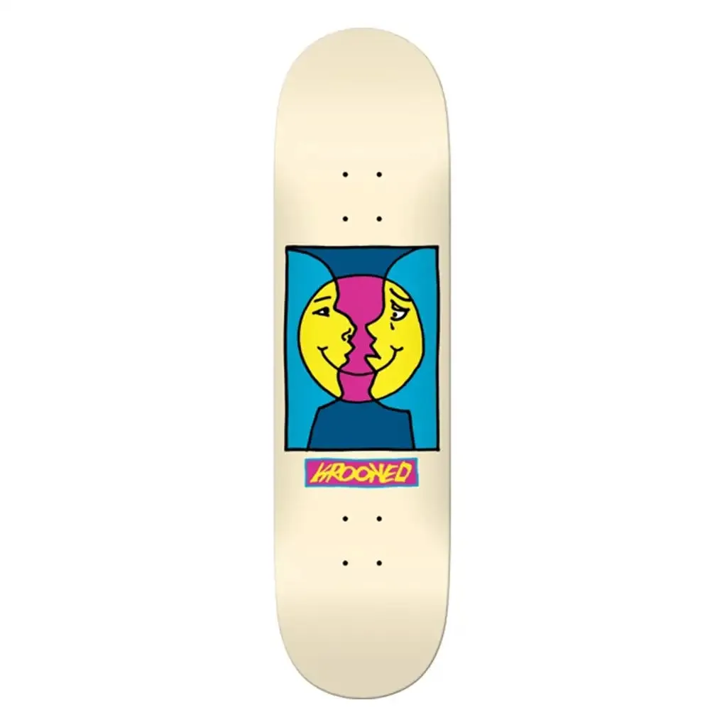 Krooked Moon Smile  Skateboard Deck Cream