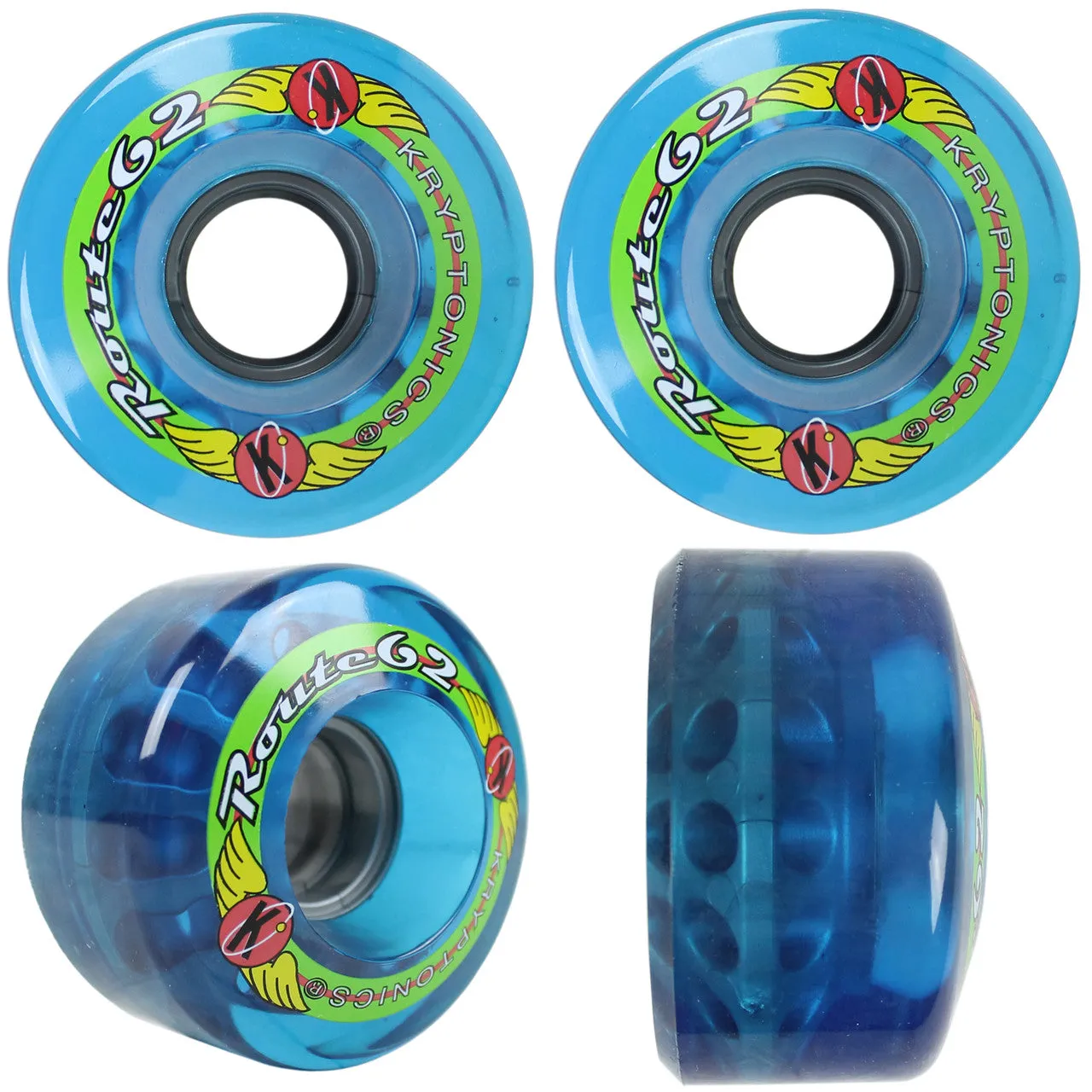 KRYPTONICS ROUTE 62MM 78A Blue - Rollerskate or Cruiser Wheels - 4 Pack - Super Sale