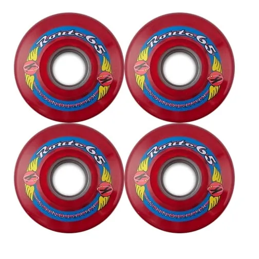 KRYPTONICS ROUTE 62MM 78A Red - Rollerskate or Cruiser Wheels - 4 Pack - Super Sale