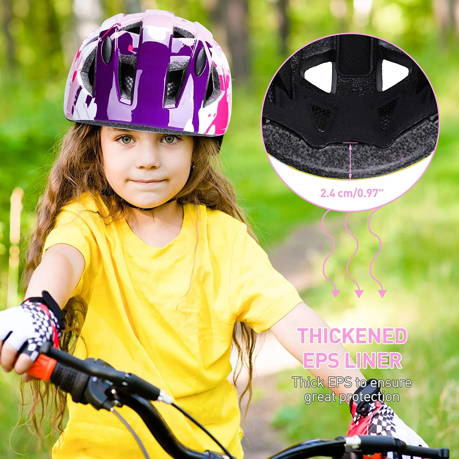 KUYOU Bike Cycling Skating Scooter Helmets for Kids