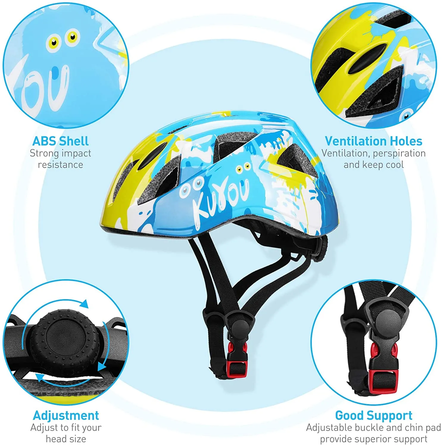 KUYOU Bike Cycling Skating Scooter Helmets for Kids