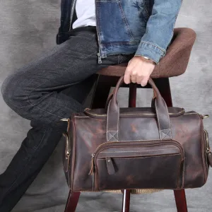 Leather Duffle Bag, Large Travel Bag, Leather Weekend Duffle Bag, Holdall Bag