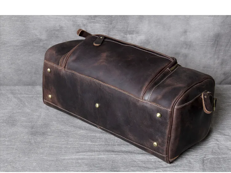 Leather Duffle Bag, Large Travel Bag, Leather Weekend Duffle Bag, Holdall Bag