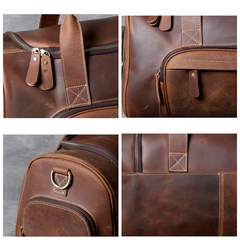 Leather Duffle Bag, Large Travel Bag, Leather Weekend Duffle Bag, Holdall Bag