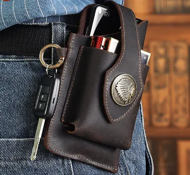 Leather Phone Belt Bag With Leather Belt | Brodtica.com