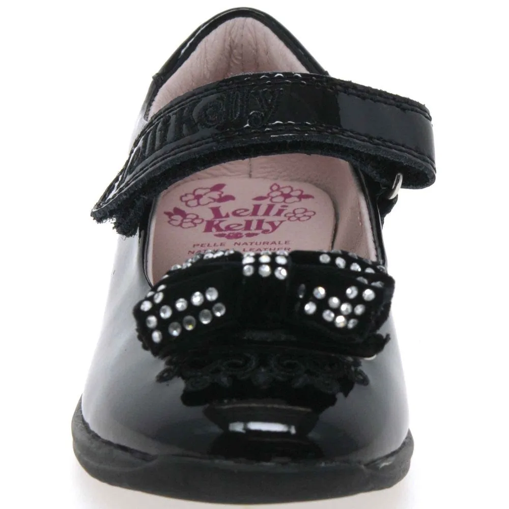 Lelli Kelly LK8204 Adele Black Patent Velcro School Shoes