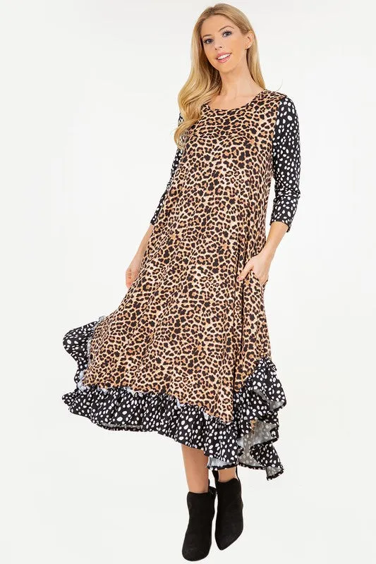 Leopard Ruffled Dress