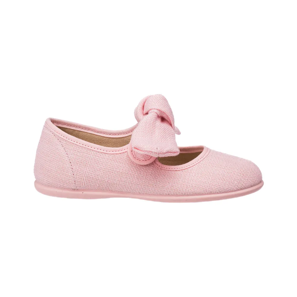 Linen Bow Mary Jane Pink